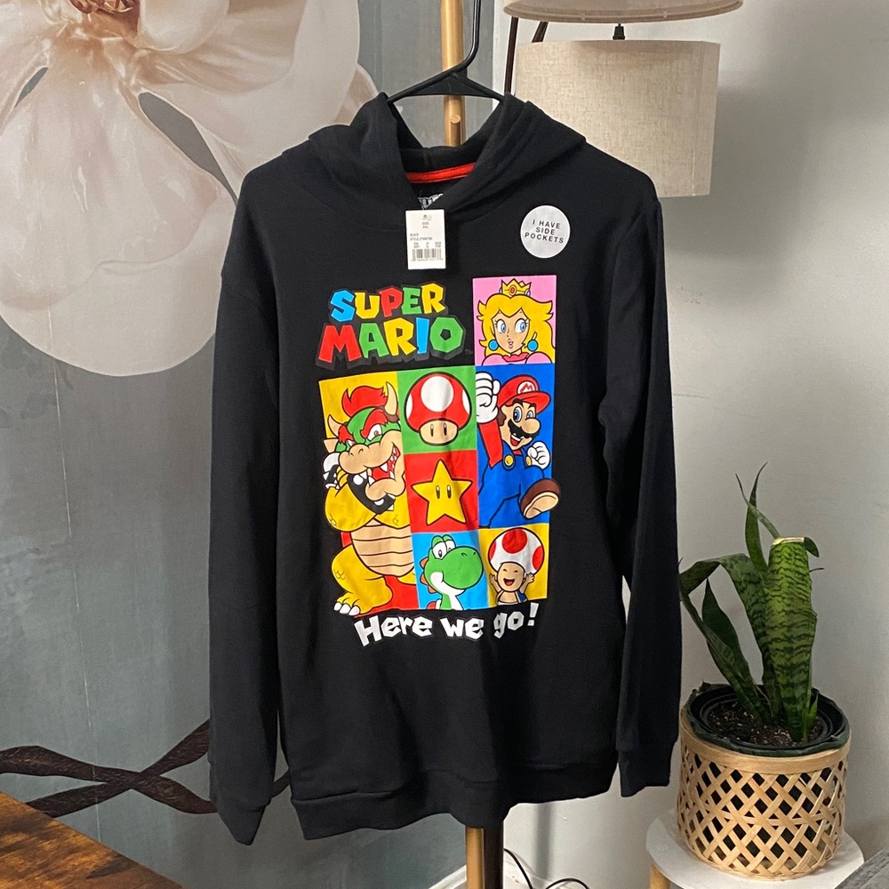 Super Mario &friends Character Kids Hoodie size XXL ‎ (16-18/18-20)Teens NWT